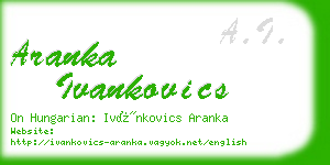 aranka ivankovics business card